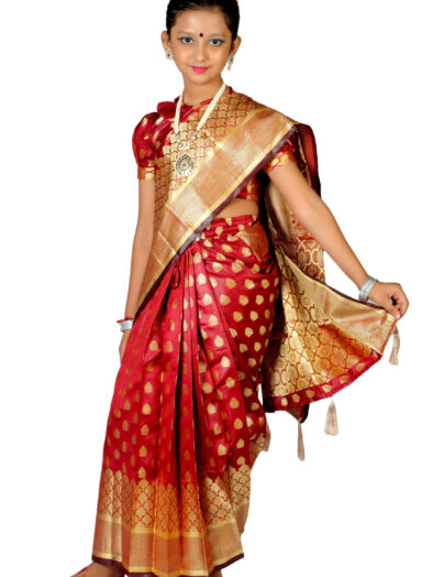 Printed Baby Saree Set with Accessories – Perfect for Parties