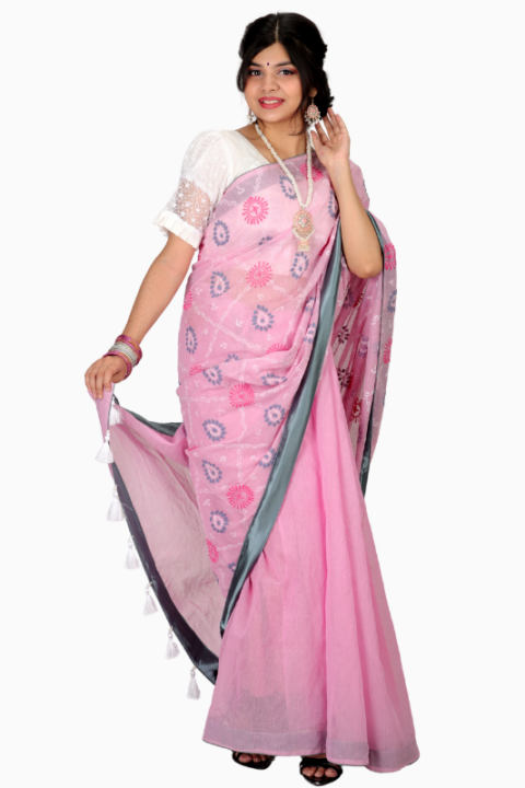 Premium Chikankari Cotton Saree for Women