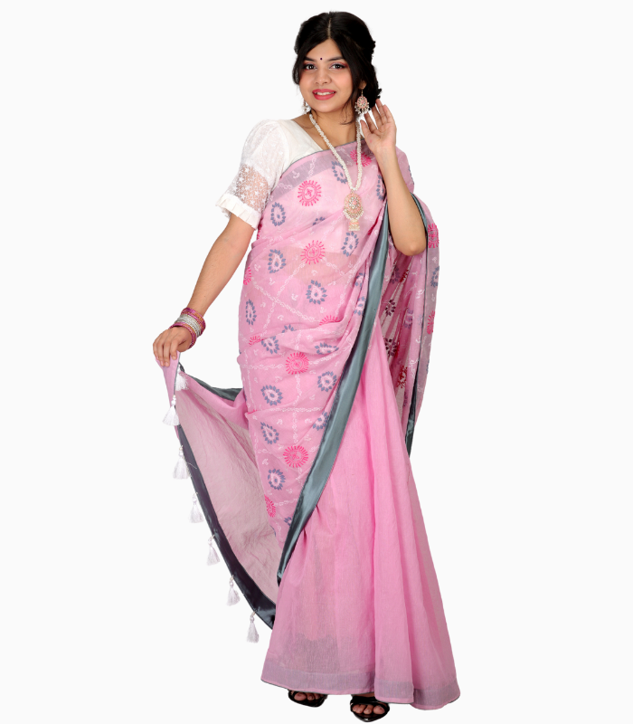 Premium Chikankari Cotton Saree for Women