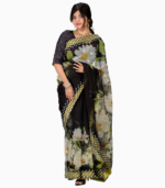 Black Organza Karchupi Saree