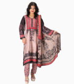 light ash shalwar kamiz with mirror work