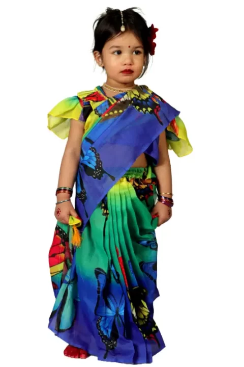 Butterfly Print Ready Saree for Kids