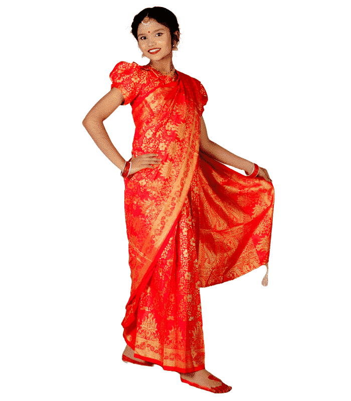 Red Jori Phool Katan Baby Ready Saree Red Jori Phool Katan Baby Ready Saree