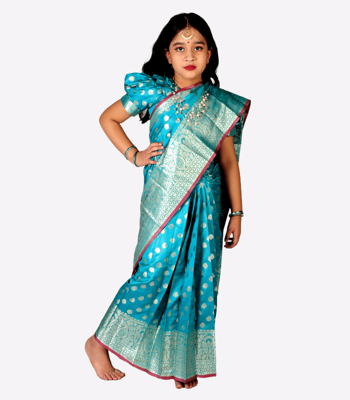 Kids Katan Saree Kids Katan Saree