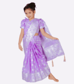 light purple katan kids ready saree