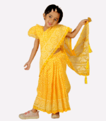bright yellow jamdani cotton baby ready saree