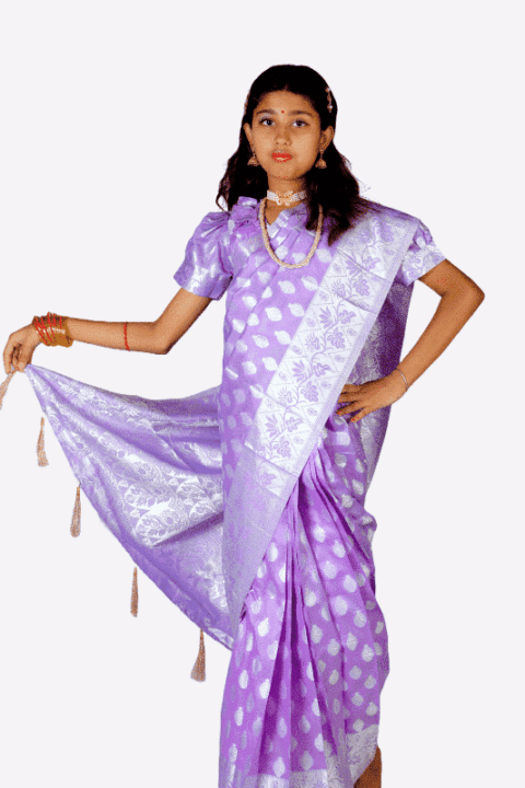 light purple baby ready saree
