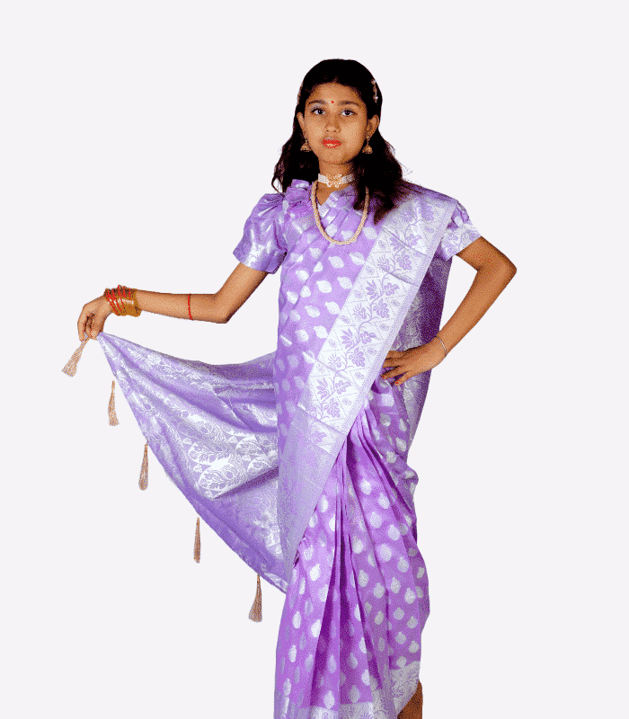 light purple baby ready saree light purple baby ready saree