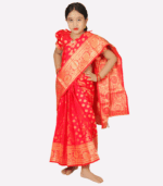 Red Soft Lota Katan Baby Ready Saree