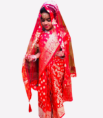 Red Soft Lota Katan Baby Ready Saree