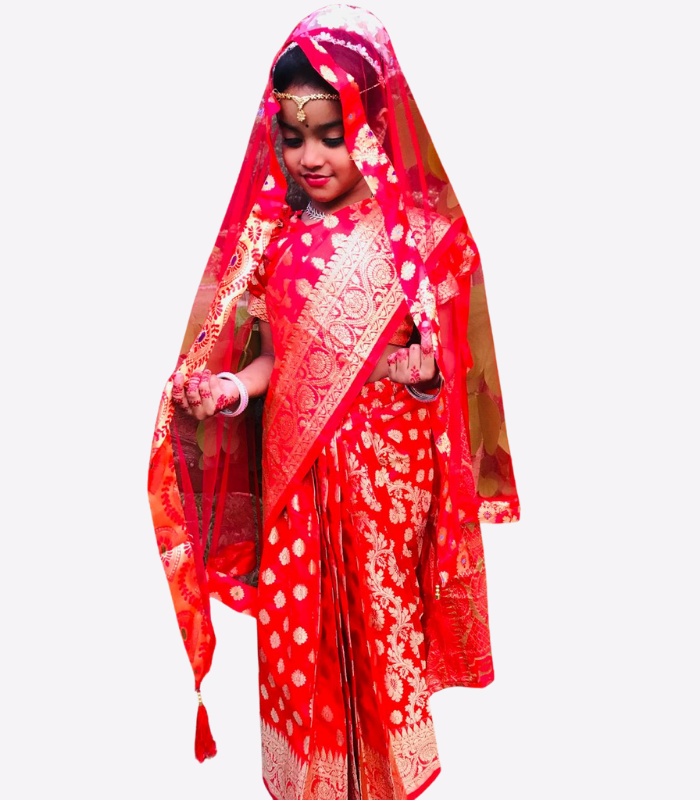 Red Soft Lota Katan Baby Ready Saree Red Soft Lota Katan Baby Ready Saree