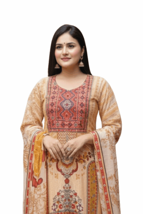 Fushiya Digital Printed Embroidered Salwar Kameez