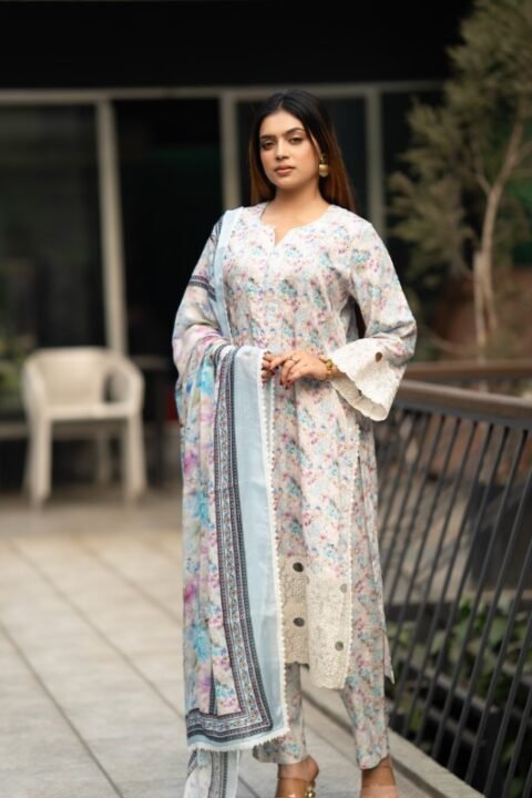 Lavender Salwar Kameez – 3-Piece Embroidered Cotton Set