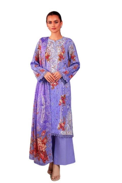 Lavender Blue Unstitched Salwar Kameez