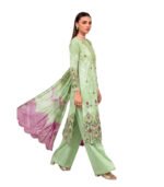 Green Traditional Embroidered Unstitched Lawn 3 Piece Suit