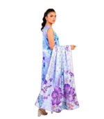 Sky Blue Multicolor Floral Digital Printed Embroidered Unstitched Lawn 3 Piece Suit