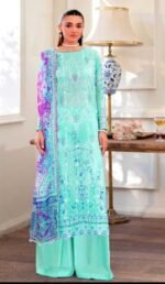 Pastel Lilac Floral Digital Printed Unstitched Lawn 3 Piece