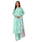 Turquoise Mint Unstitched Salwar Kameez