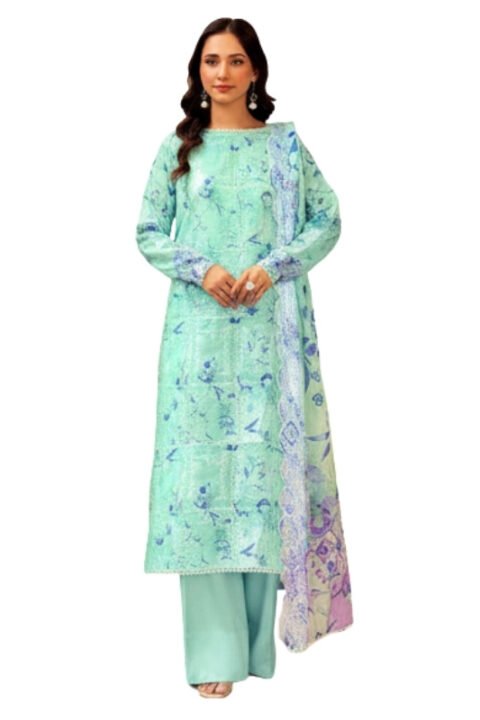 Turquoise Mint Unstitched Salwar Kameez