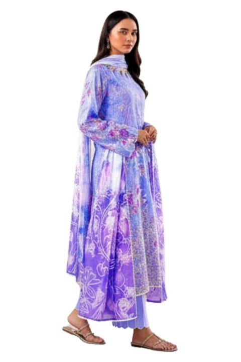 Lavender Blue Lawn Unstitched Salwar Kameez