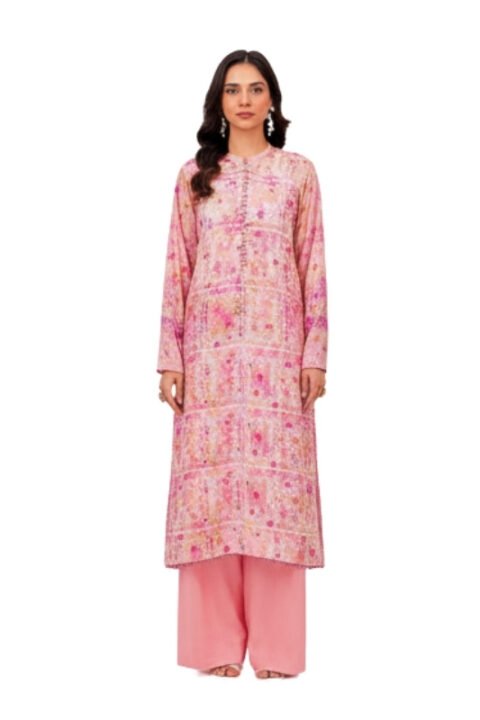 Peach Coral Embroidered Lawn Unstitched Salwar Kameez
