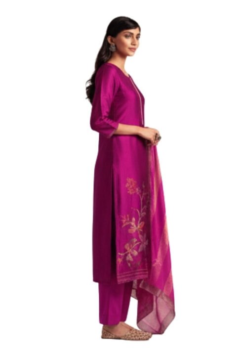 Royal Magenta Printed Lawn Unstitched Salwar Kameez