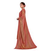 Coral Peach Heavy Embroidered Unstitched Salwar Kameez