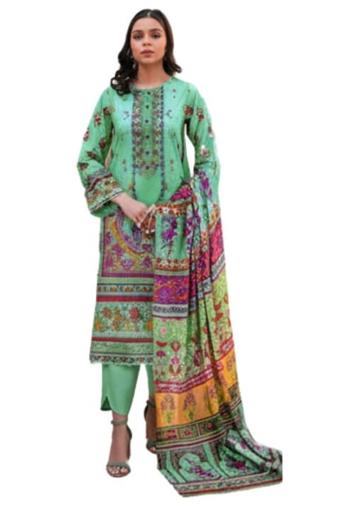 Fresh Mint Floral Printed Lawn Unstitched Salwar Kameez