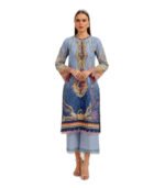Sky Blue Designer Printed Lawn Unstitched Salwar Kameez