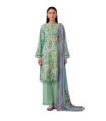 Pastel Mint Designer Printed Unstitched Salwar Kameez