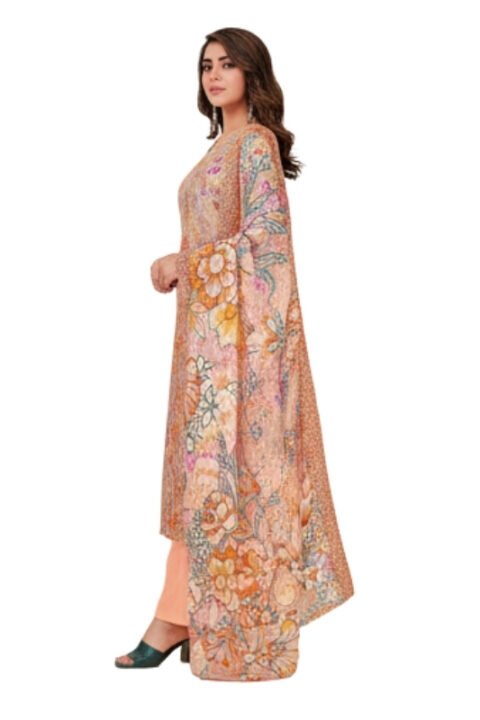 Peach Blossom Printed Lawn Unstitched Salwar Kameez