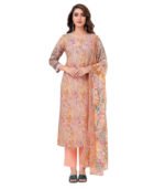 Peach Blossom Printed Lawn Unstitched Salwar Kameez