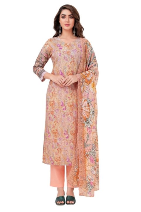 Peach Blossom Printed Lawn Unstitched Salwar Kameez
