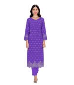 Lavender Purple Unstitched Salwar Kameez