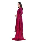 Elegant Maroon Printed Unstitched Salwar Kameez
