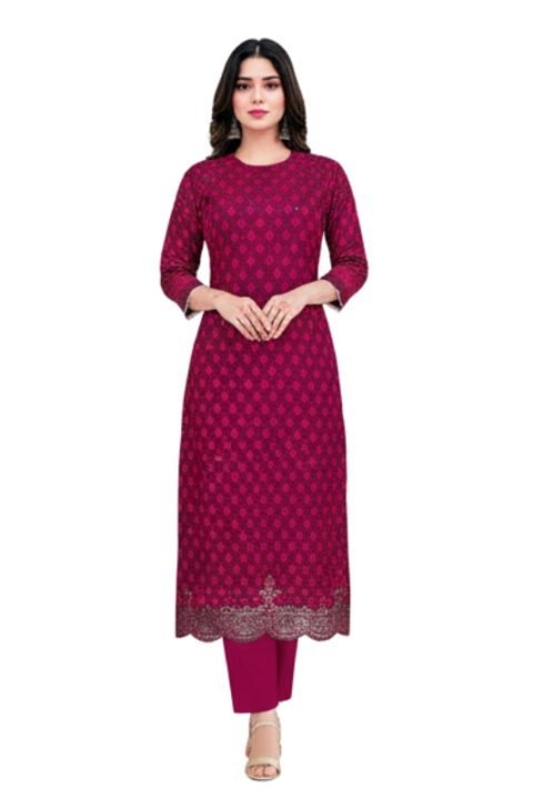 Elegant Maroon Printed Unstitched Salwar Kameez