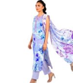 Royal Blue Floral Digital Printed Salwar Kameez
