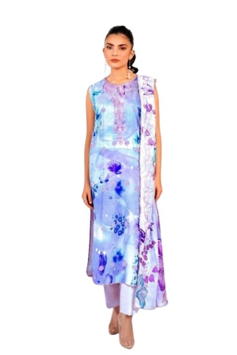 Royal Blue Floral Digital Printed Salwar Kameez