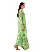 Lime Green Floral Printed Unstitched Salwar Kameez