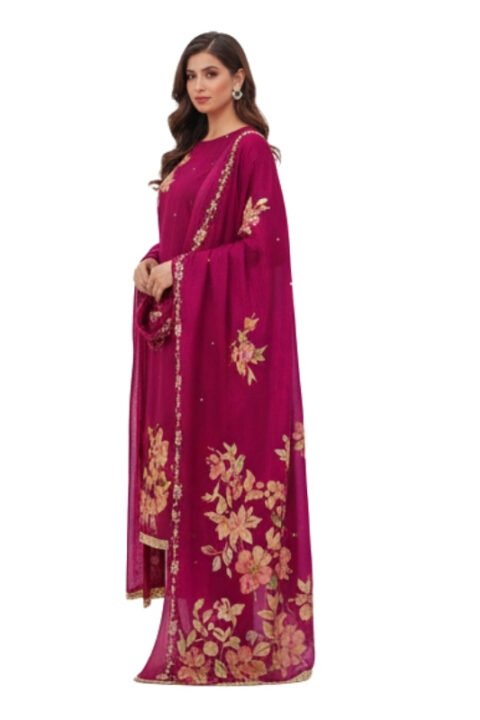 Rani Pink Unstitched Salwar Kameez