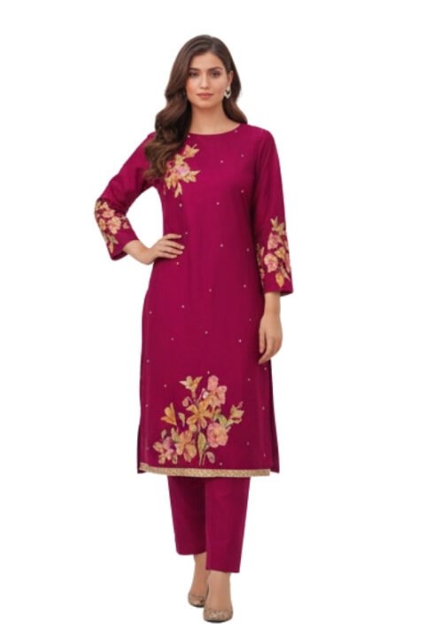 Rani Pink Unstitched Salwar Kameez