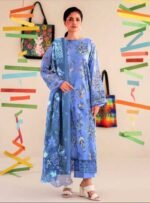 Cool Blue Unstitched Salwar Kameez