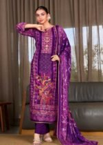 Deep Royal Purple Unstitched Salwar Kameez