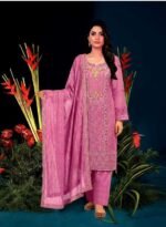 Pink Unstitched Salwar Kameez