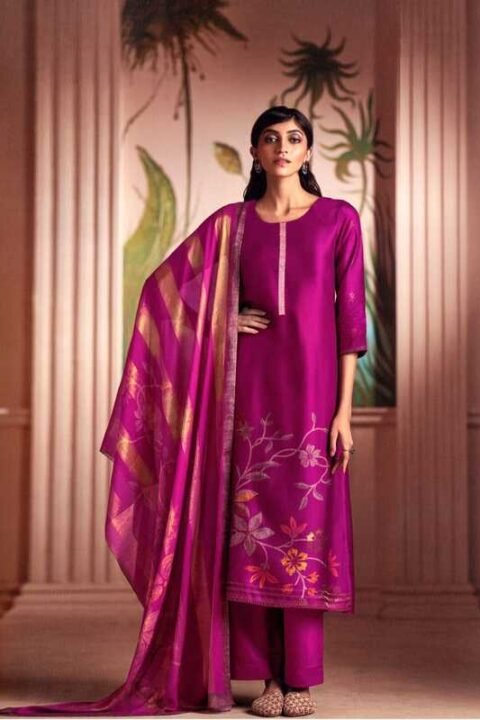 Royal Magenta Unstitched Salwar Kameez