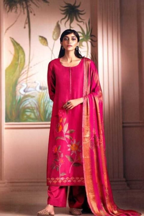 Royal Fuchsia Unstitched Salwar Kameez