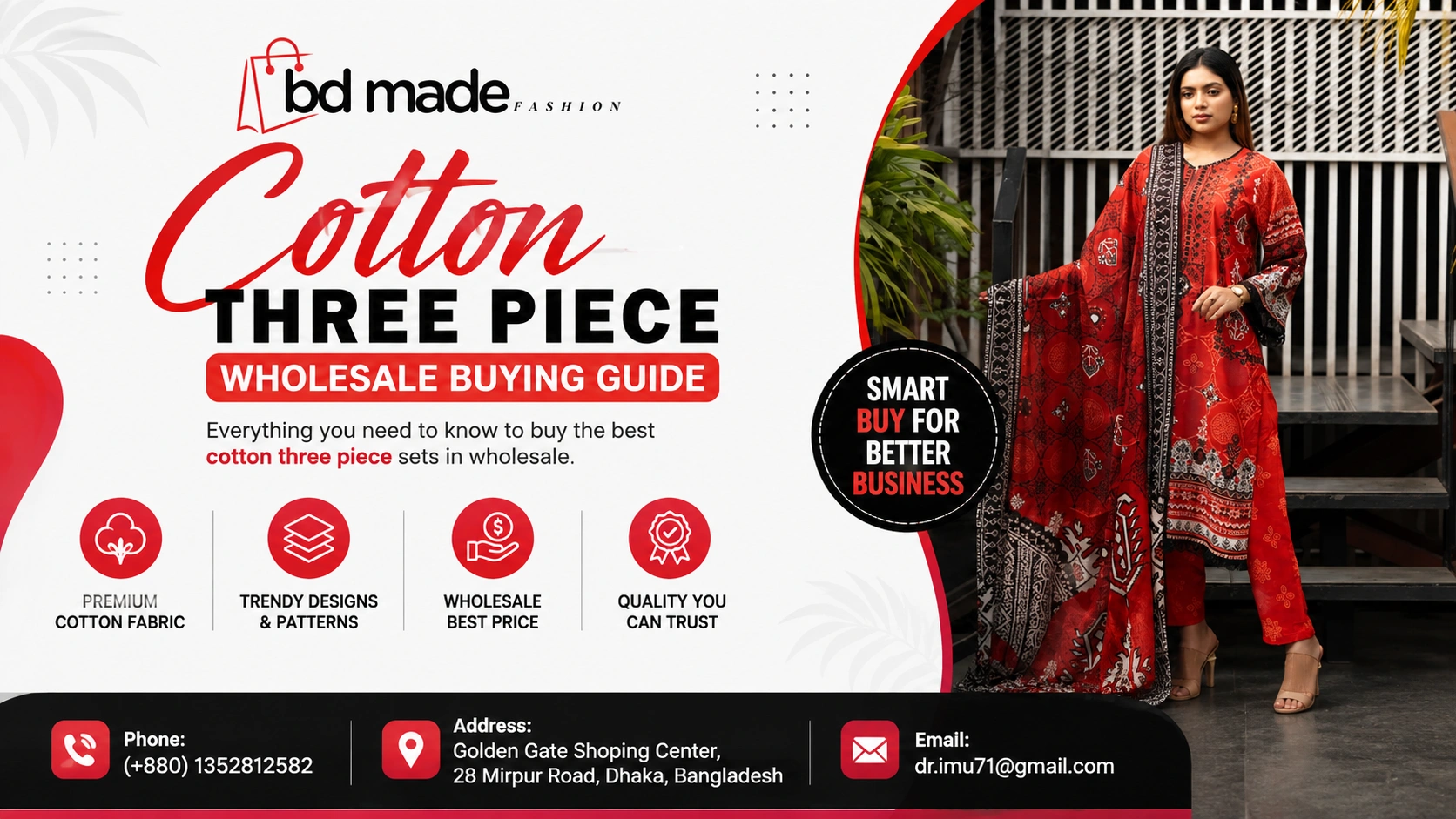 cotton three piece wholesale